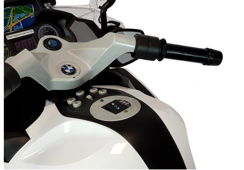 Elektrinis motociklas vaikams BMW R1200 Policija, baltas