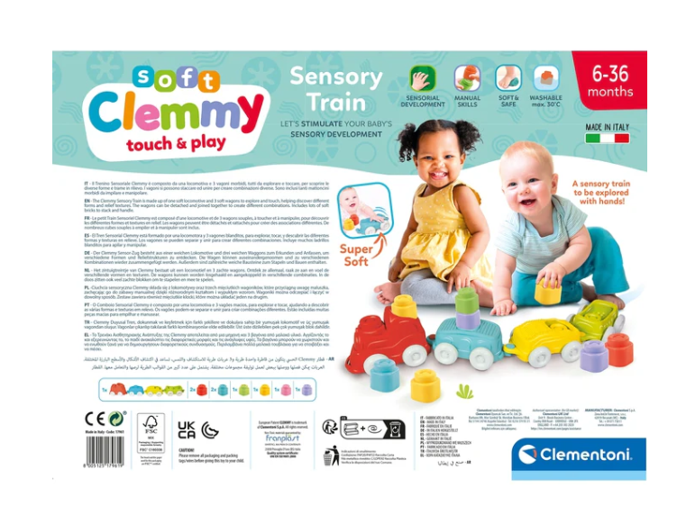 Sensorinis Clemmy traukinys su vagonais 70 cm Clementoni 17961