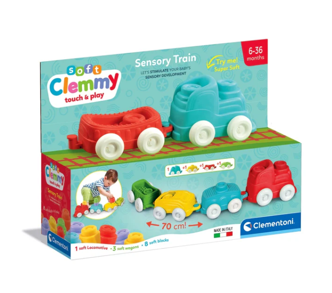 Sensorinis Clemmy traukinys su vagonais 70 cm Clementoni 17961