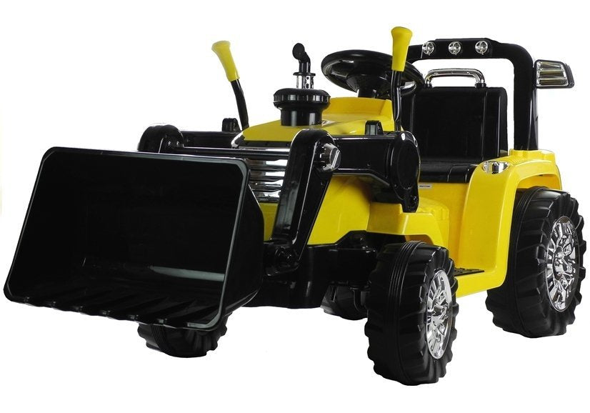 Vaikiškas elektrinis traktorius su krautuvu ZP1005, geltonas