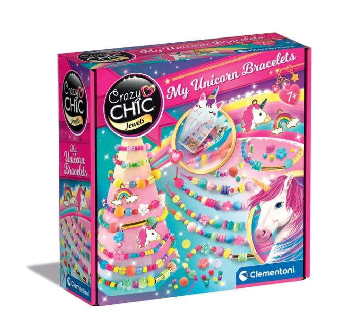 Kūrybinis apyrankių kūrimo rinkinys „Crazy Chic Unicorn“, Clementoni