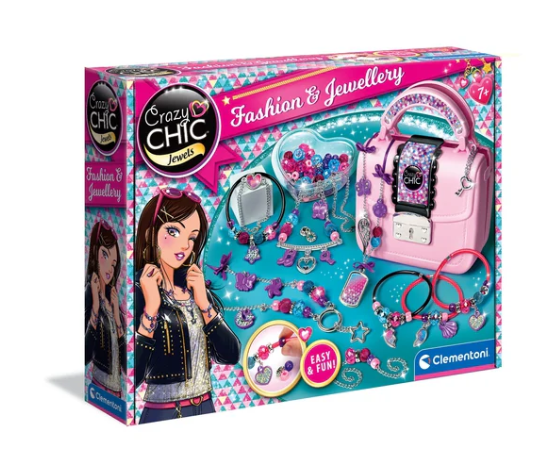 Papuošalų kūrimo “Crazy Chic” rinkinys vaikams su rankine, Clementoni 17651