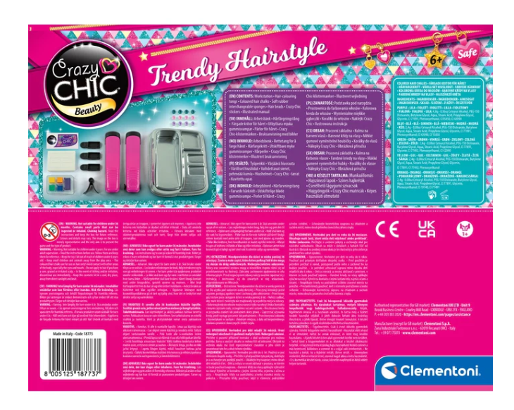 Plaukų dažymo “Crazy Chic” rinkinys vaikams, Clementoni 18773