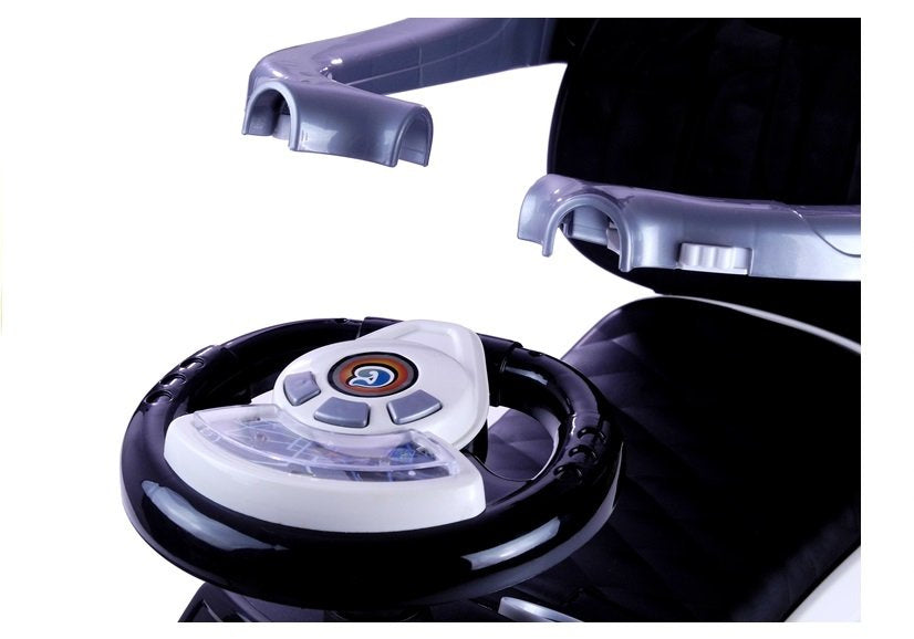 Paspiriamas vaikiškas automobilis - stumdukas su rankena tėvams 614W, baltas