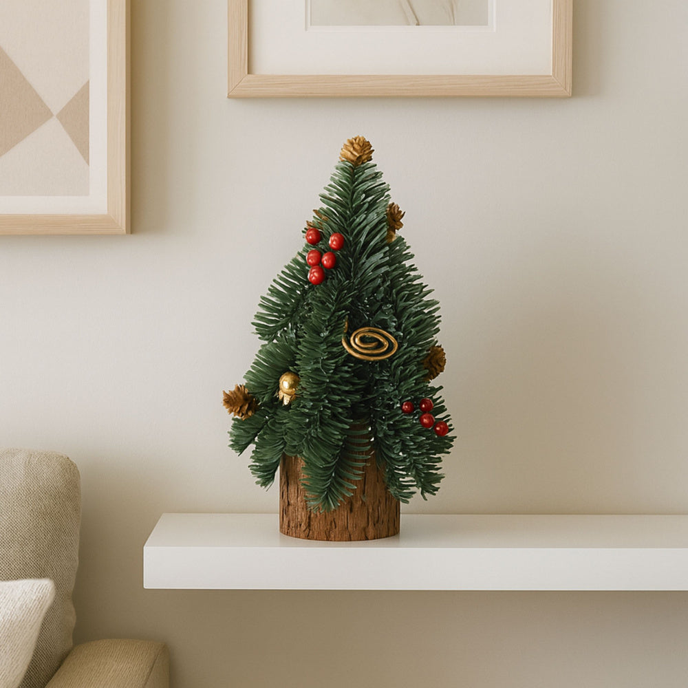 Dekoratyvinė Kalėdų eglutė su papuošimais 38x15cm