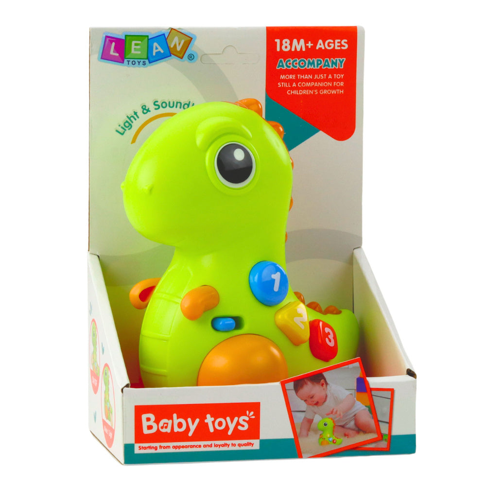 Interaktyvus dinozauras ant ratų su garso ir šviesos efektais