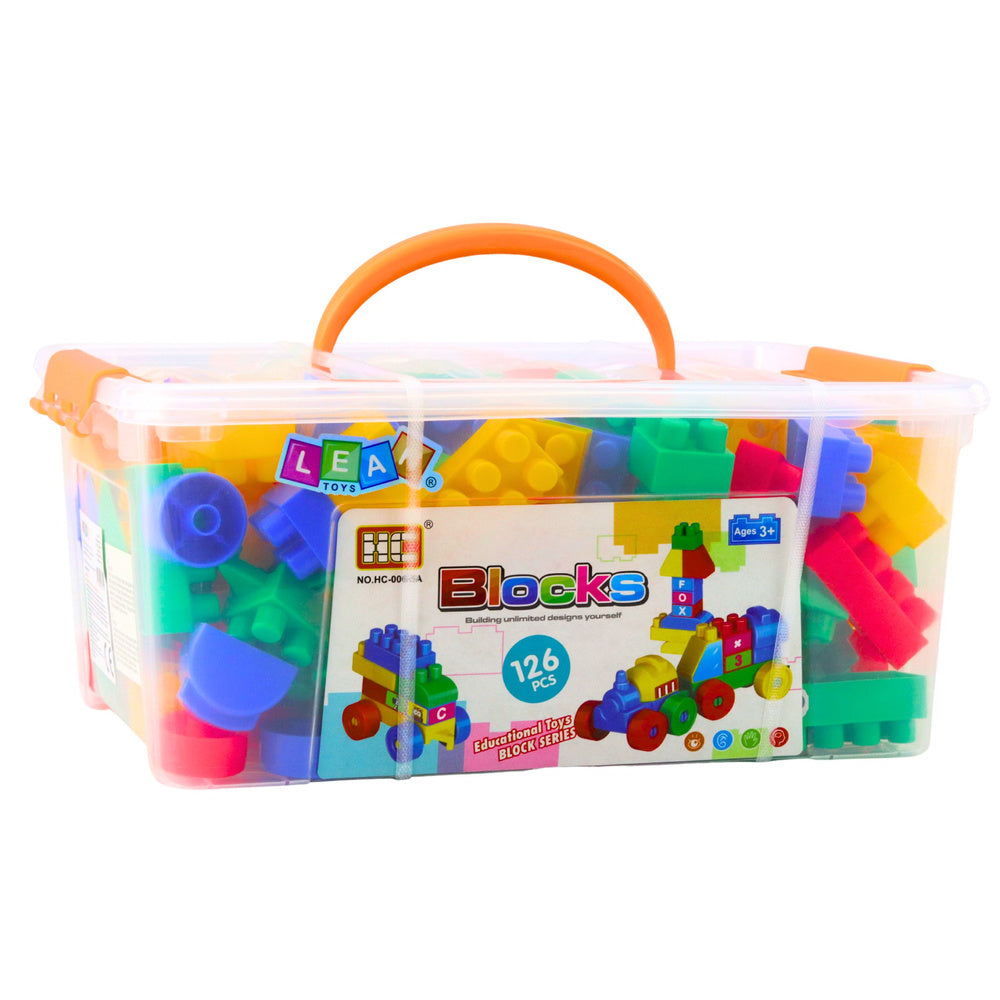 Statybiniai blokai dėžutėje 126 el., spalvoti