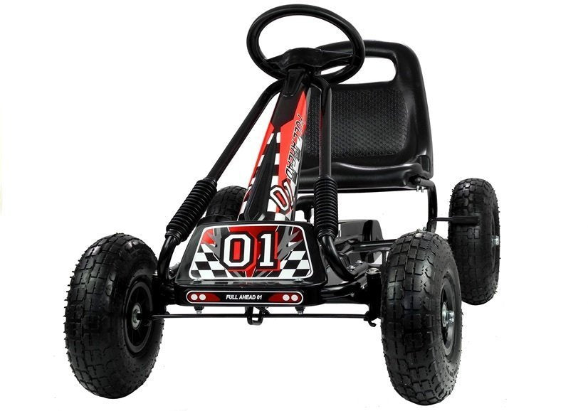 Vaikiškas velomobilis A-15 GO KART, juodas