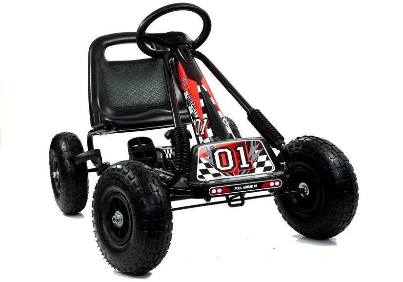 Vaikiškas velomobilis A-15 GO KART, juodas