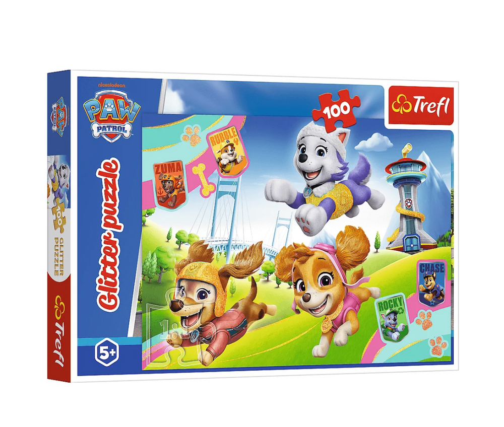 Dėlionė vaikams „Paw Patrol Sparkling Dogs“ 100 el., Trefl 14835