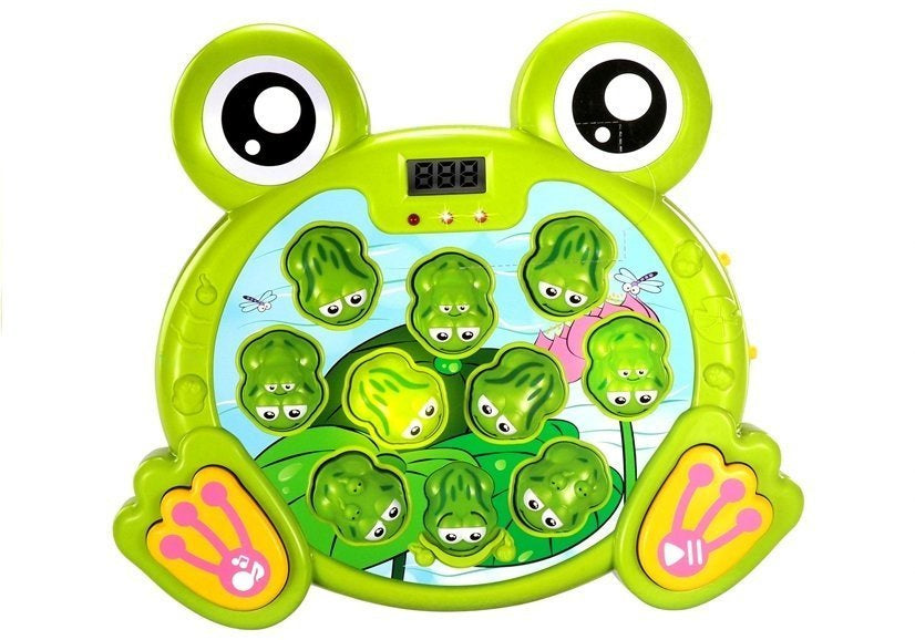 Arkadinis žaidimas švytinčios varlės su plaktuku