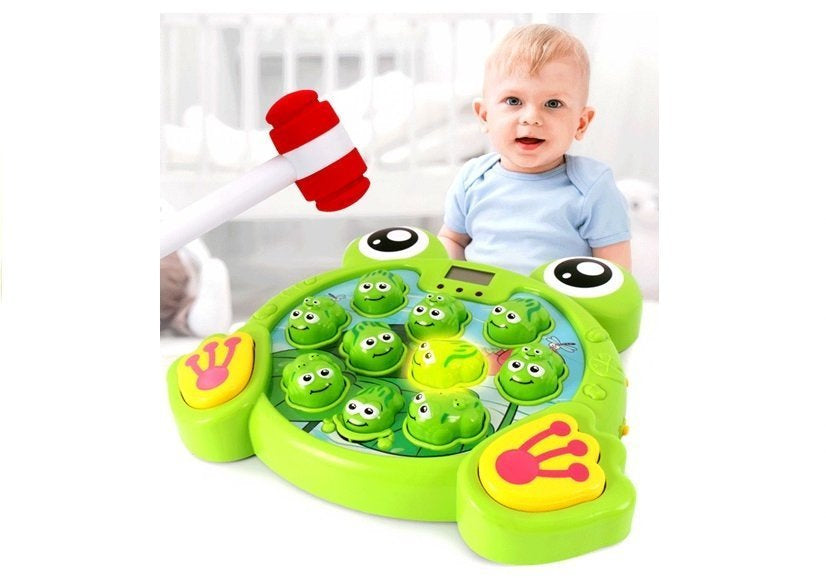 Arkadinis žaidimas švytinčios varlės su plaktuku