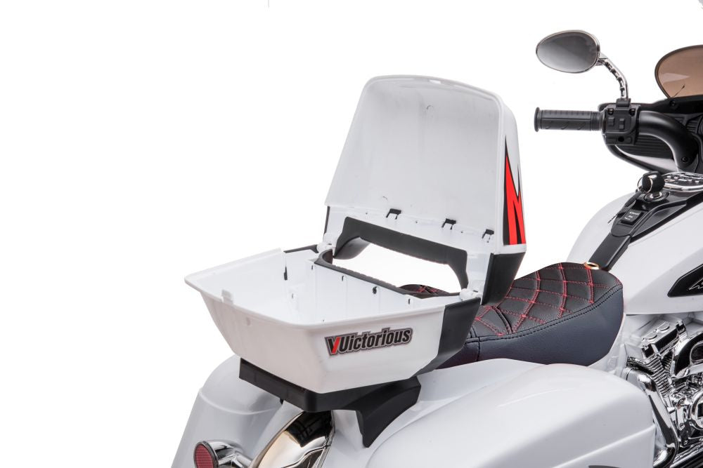 Triratis elektrinis motociklas vaikams Goldwing NEL-R1800GS, baltas