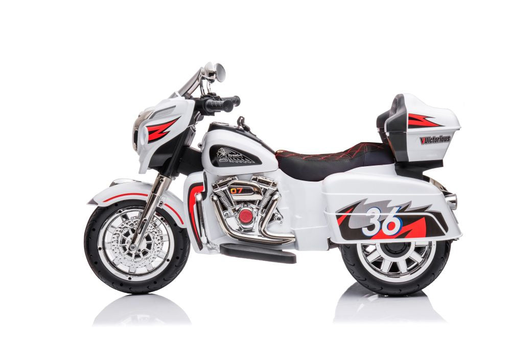 Triratis elektrinis motociklas vaikams Goldwing NEL-R1800GS, baltas
