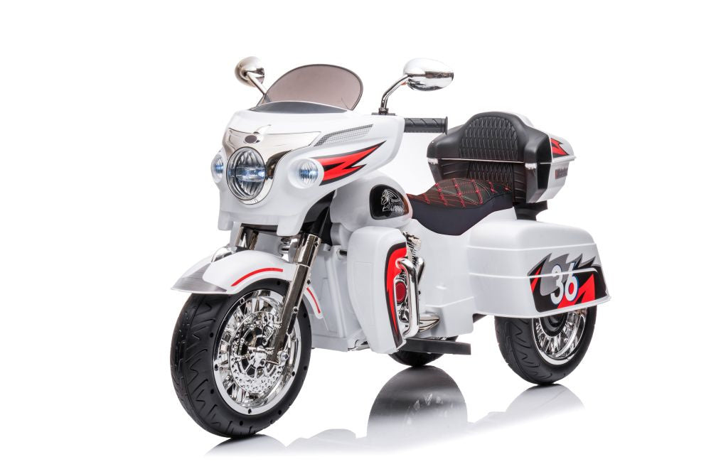 Triratis elektrinis motociklas vaikams Goldwing NEL-R1800GS, baltas