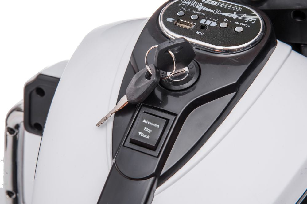 Triratis elektrinis motociklas vaikams Goldwing NEL-R1800GS, baltas