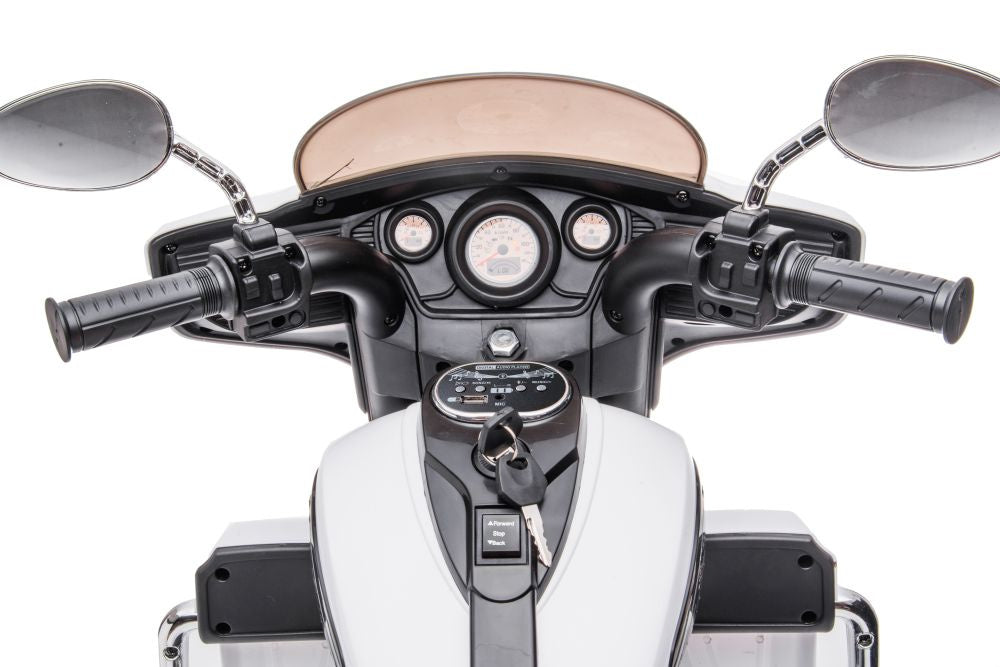 Triratis elektrinis motociklas vaikams Goldwing NEL-R1800GS, baltas