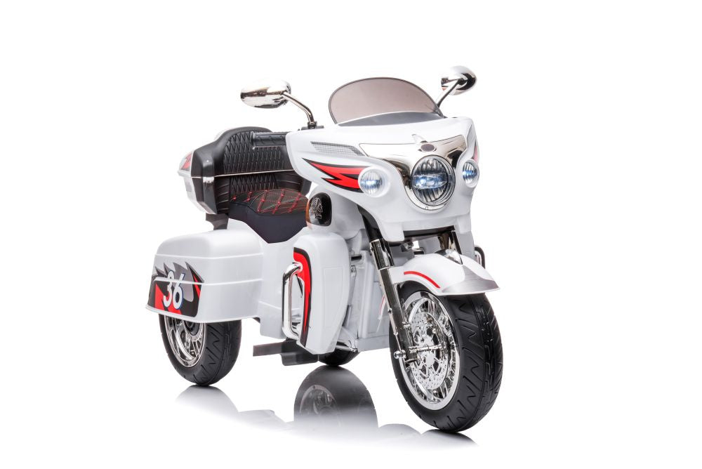 Triratis elektrinis motociklas vaikams Goldwing NEL-R1800GS, baltas