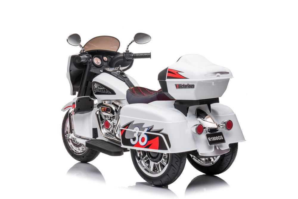 Triratis elektrinis motociklas vaikams Goldwing NEL-R1800GS, baltas