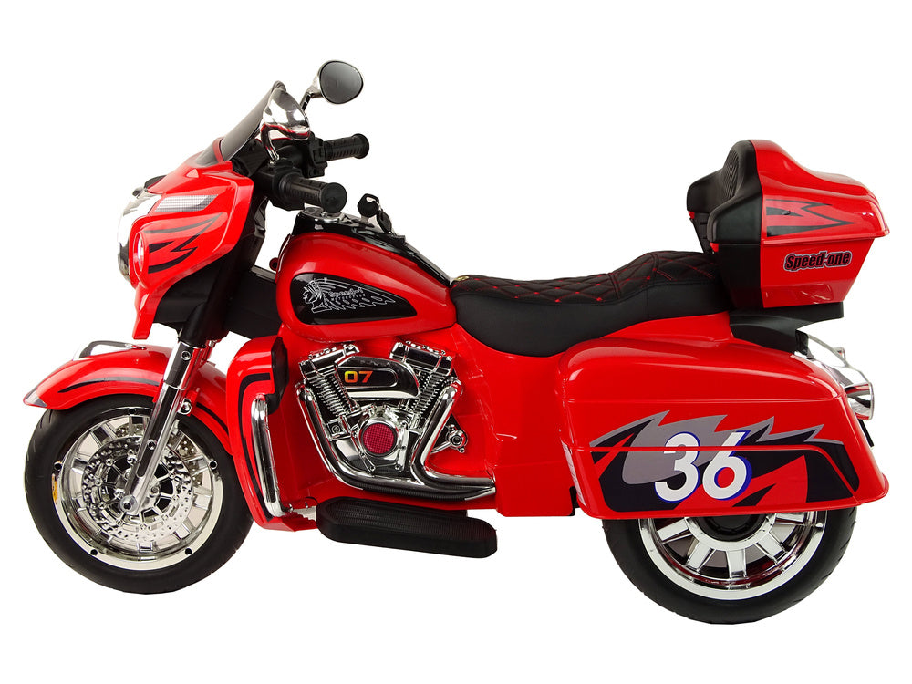 Vienvietis triratis elektrinis motociklas vaikams Goldwing NEL-R1800GS, raudonas