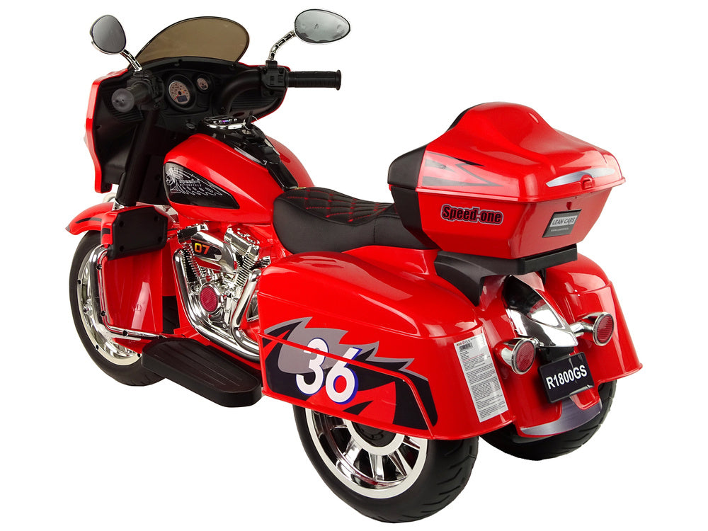 Vienvietis triratis elektrinis motociklas vaikams Goldwing NEL-R1800GS, raudonas