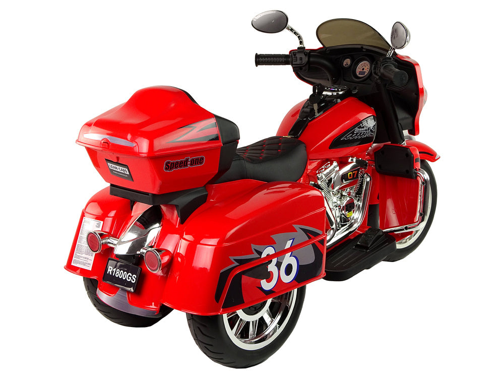 Vienvietis triratis elektrinis motociklas vaikams Goldwing NEL-R1800GS, raudonas
