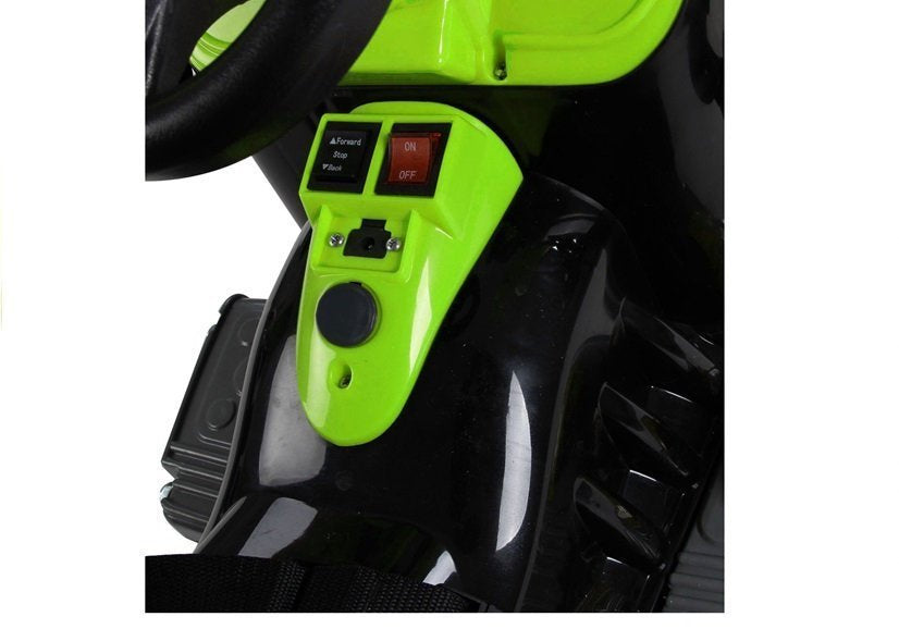 Elektrinis vaikiškas traktorius su krautuvu Žalias