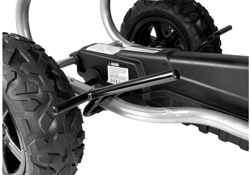 Pedalais minamas velomobilis su pripučiamais ratais B012, mėlynas