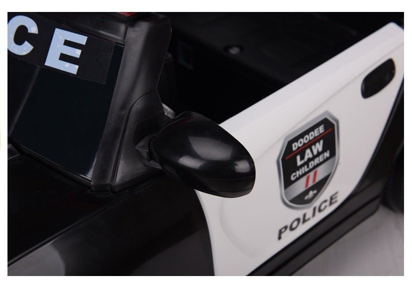 Vienvietis policijos elektromobilis vaikams, juodas