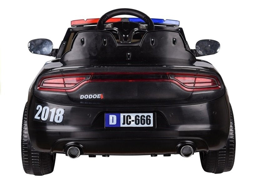 Vienvietis policijos elektromobilis vaikams, juodas