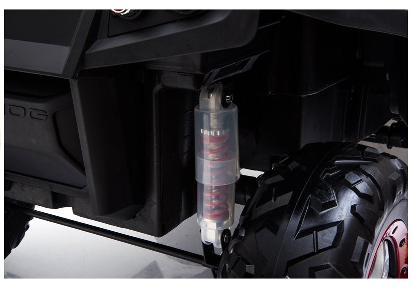 Vienvietis elektrinis džipas vaikams Mercedes Unimog, raudonas