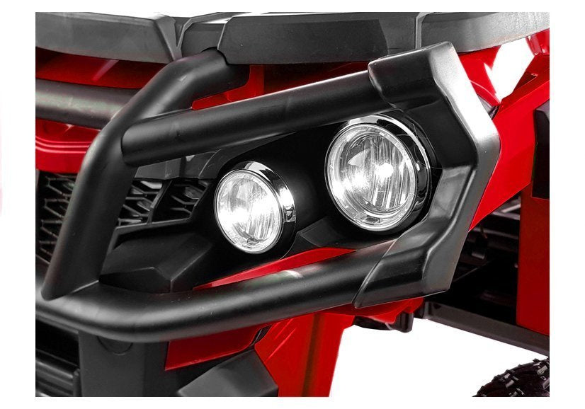 Vaikiškas elektrinis keturratis BDM0906 su pripučiamais ratais, raudonas