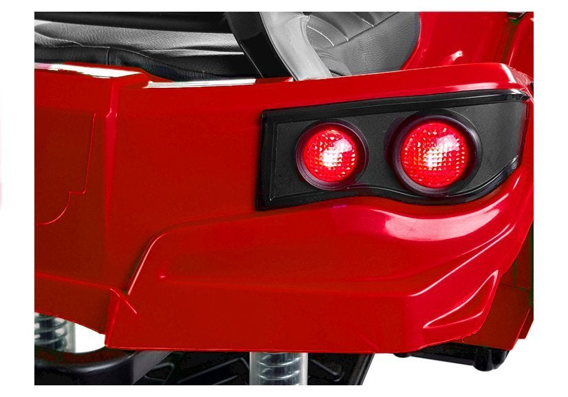 Vaikiškas elektrinis keturratis BDM0906 su pripučiamais ratais, raudonas