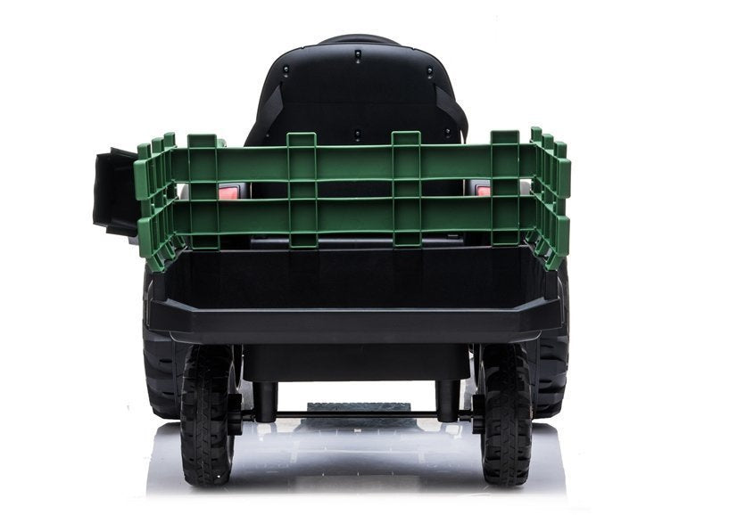 Elektrinis vaikiškas traktorius su priekaba BDM0925, žalias