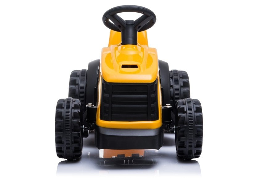 Vienvietis elektrinis traktorius vaikams su priekaba TR1908T, geltonas