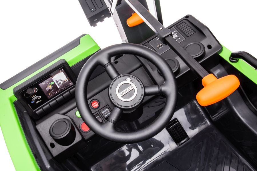 Elektromobilis vaikams ekskavatorius Volvo DK-VE888, žalias