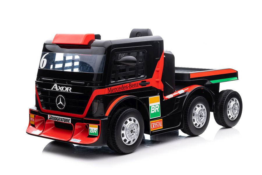 Vienvietis elektromobilis su priekaba Mercedes-Benz Axor XMX622, raudonas