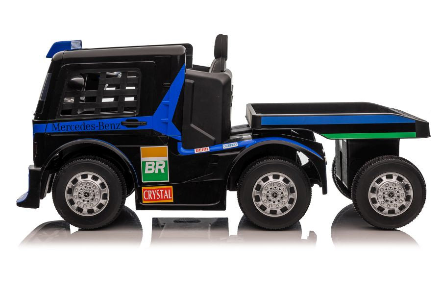 Vienvietis elektromobilis su priekaba Mercedes-Benz Axor XMX622, mėlynas