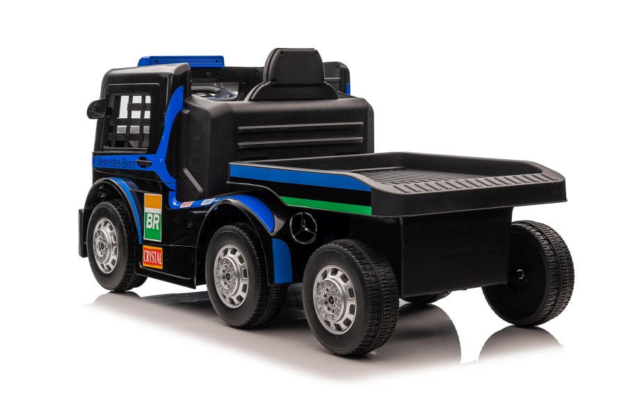 Vienvietis elektromobilis su priekaba Mercedes-Benz Axor XMX622, mėlynas