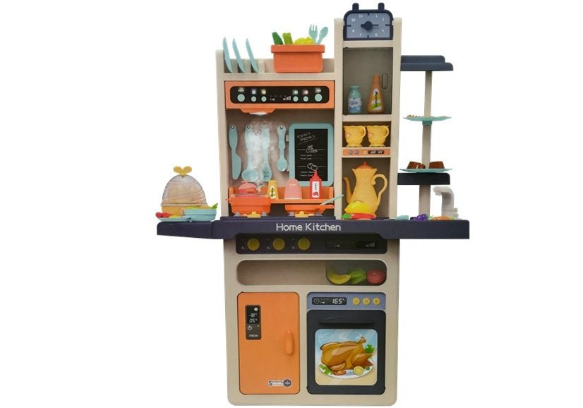 Žaislinė vaikiška virtuvėlė su priedais, oranžinė