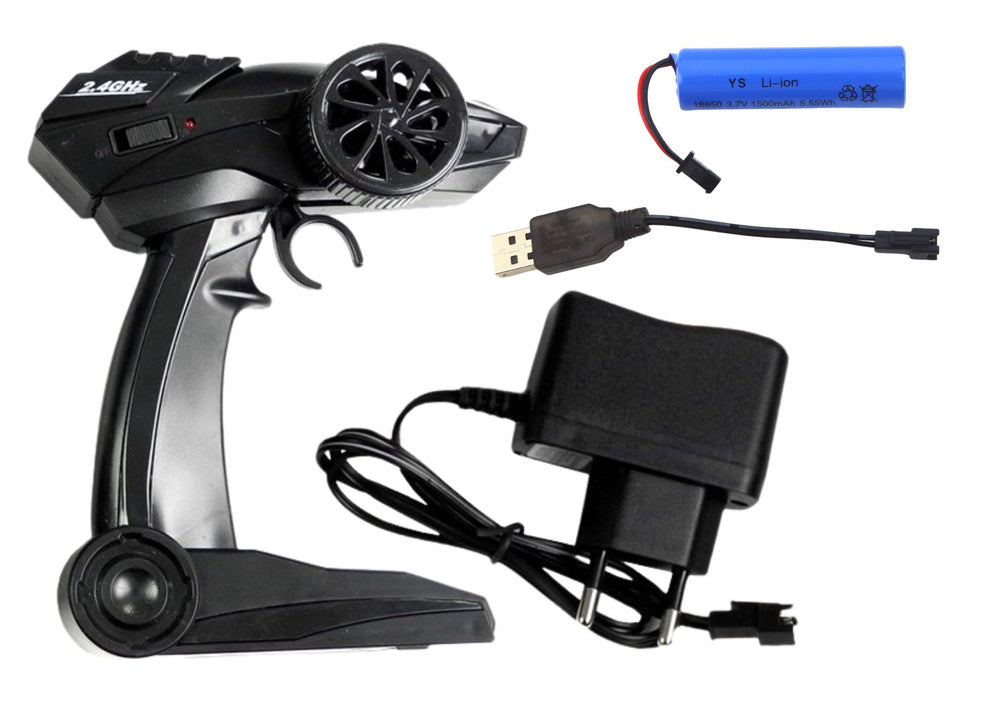 Radijo bangomis valdomas visureigis Jeep, juodas