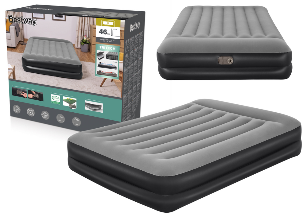 Pripučiamas čiužinys Queen 203x152x46 cm, su integruota pompa, Bestway