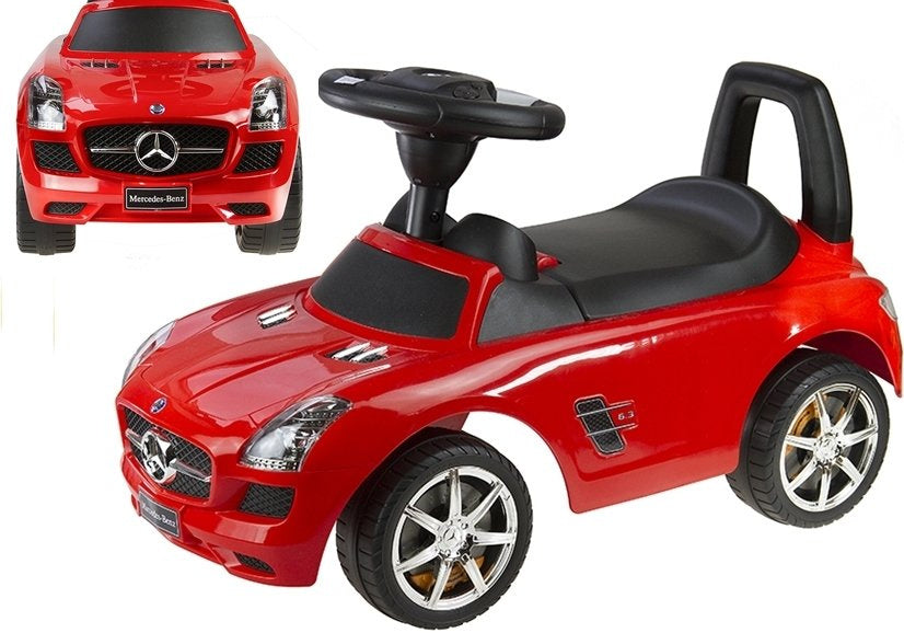 Paspiriamas vaikiškas „Mercedes Benz“ automobilis, raudonas