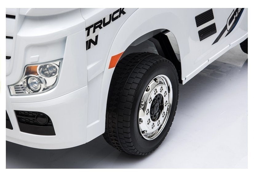 Vaikiškas elektromobilis sunkvežimis Mercedes Actros baltas