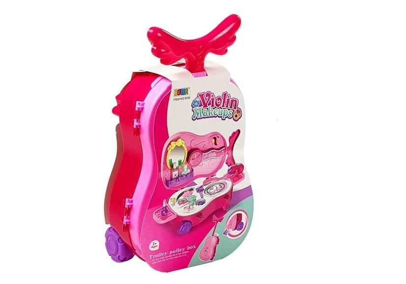 Lagaminas su grožio priemonėmis, rožinis