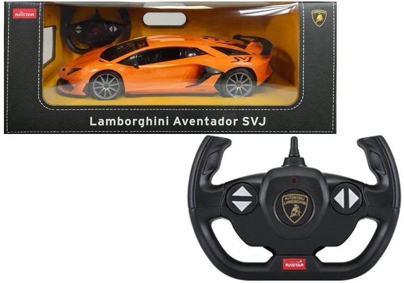 Nuotoliniu būdu valdomas Lamborghini Aventador Rastar automobilis 1:1, oranžinis