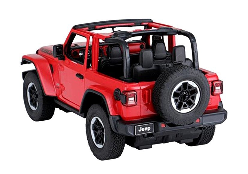 Nuotoliniu būdu valdomas Jeep Wrangler Rubicon visureigis 1:14, raudonas