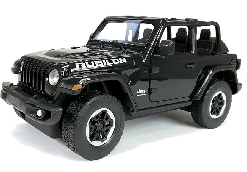 Nuotoliniu būdu valdomas Jeep Wrangler Rubicon visureigis 1:14, juodas