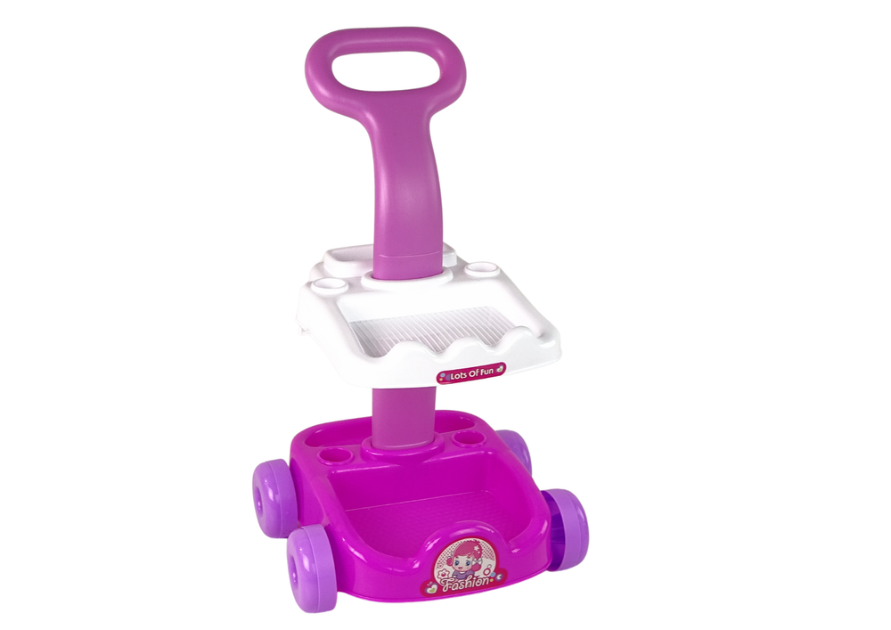 Valymo vežimėlis su priedais, rožinis