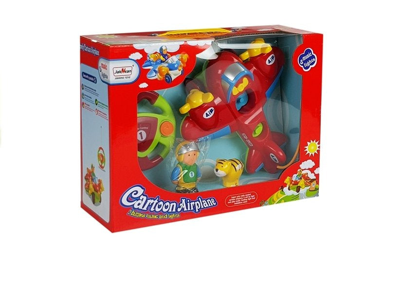 Radijo bangomis valdomas raudonas lėktuvas su šviesos ir garso efektais